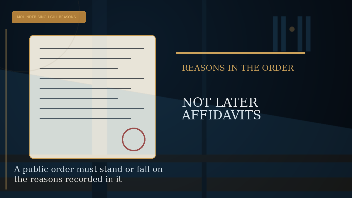 Editorial visual explaining A public order must stand or fall on the reasons recorded in it