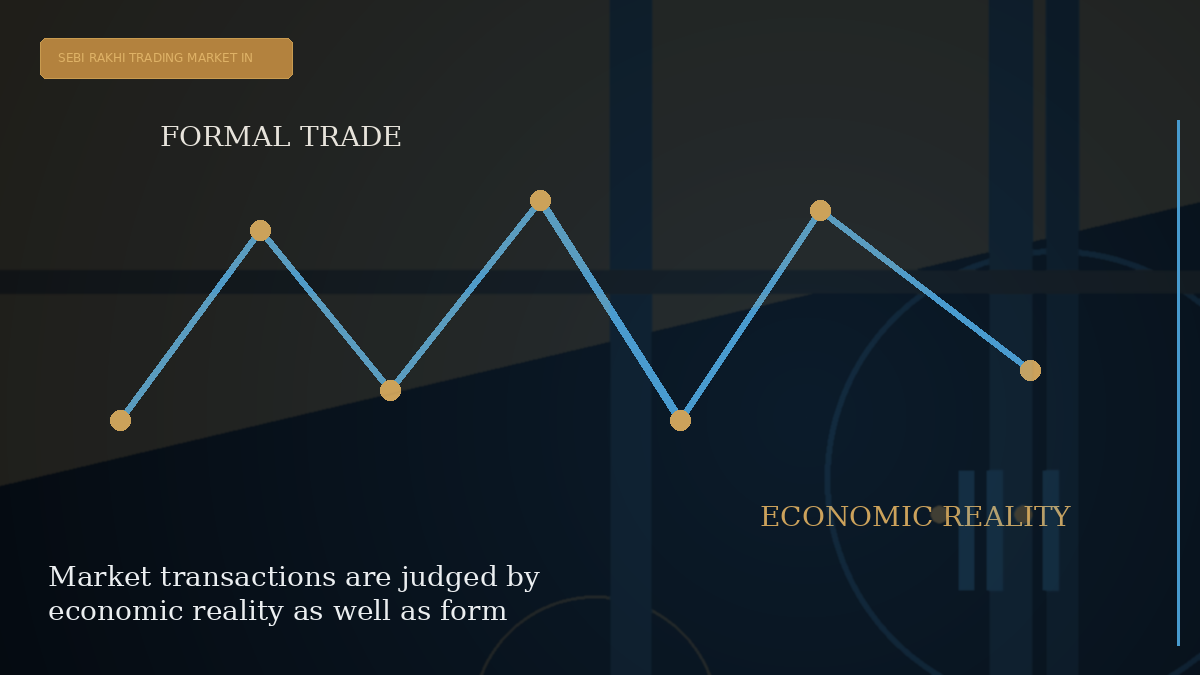 Editorial visual explaining Market transactions are judged by economic reality as well as form